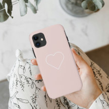 Modernes Pastel Pink & Minimalistisches Herz