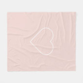 Modernes Pastel Pink & Minimalistisches Herz Fleecedecke (Vorderseite (Horizontal))