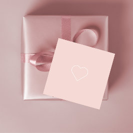 Modernes Pastel Pink & Minimalistisches Herz Geschenkanhänger