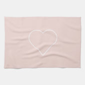 Modernes Pastel Pink & Minimalistisches Herz Geschirrtuch (Horizontal)