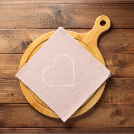 Modernes Pastel Pink & Minimalistisches Herz Geschirrtuch