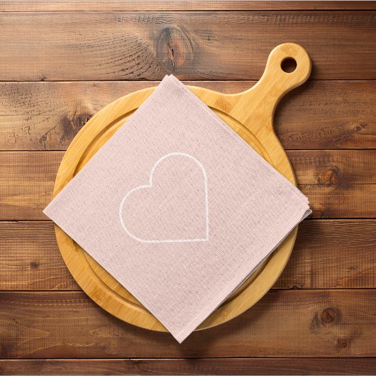 Modernes Pastel Pink & Minimalistisches Herz Geschirrtuch