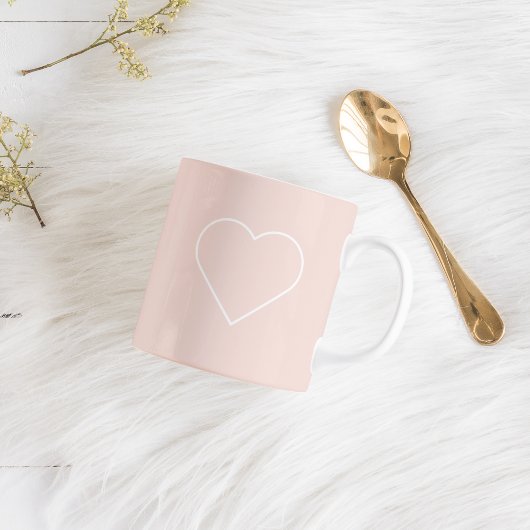 Modernes Pastel Pink & Minimalistisches Herz Kaffeetasse