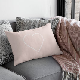 Modernes Pastel Pink & Minimalistisches Herz Lendenkissen