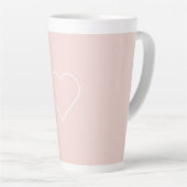 Modernes Pastel Pink & Minimalistisches Herz Milchtasse (Rechte Ecke)