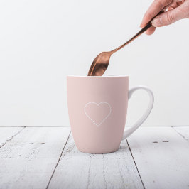 Modernes Pastel Pink & Minimalistisches Herz Milchtasse