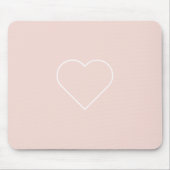 Modernes Pastel Pink & Minimalistisches Herz Mousepad (Vorne)