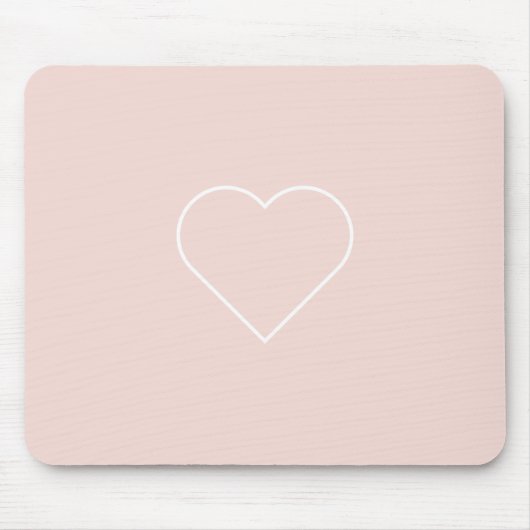 Modernes Pastel Pink & Minimalistisches Herz Mousepad (Vorne)