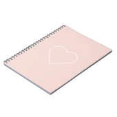 Modernes Pastel Pink & Minimalistisches Herz Notizblock (Linke Seite)