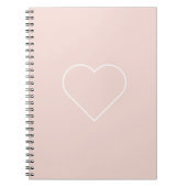 Modernes Pastel Pink & Minimalistisches Herz Notizblock (Vorderseite)