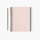 Modernes Pastel Pink & Minimalistisches Herz Notizblock