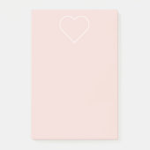 Modernes Pastel Pink & Minimalistisches Herz Post-it Klebezettel (Vorderseite)