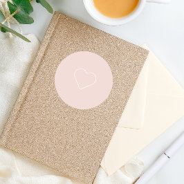 Modernes Pastel Pink & Minimalistisches Herz Runder Aufkleber
