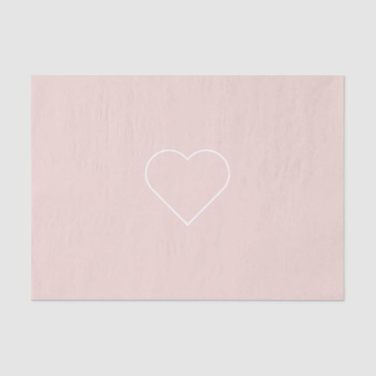 Modernes Pastel Pink & Minimalistisches Herz Seidenpapier (Vorderseite)