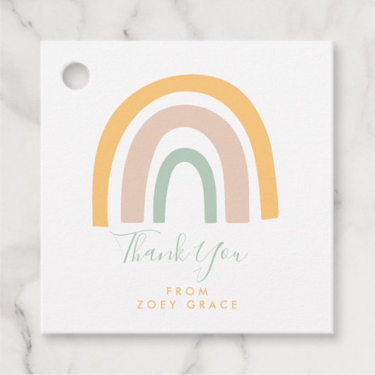 Modernes Pastel Rainbow Party Vielen Dank Geschenkanhänger (Vorderseite)