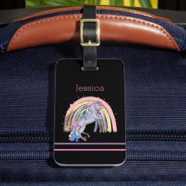 Modernes Pastel Rainbow Unicorn Gepäckanhänger