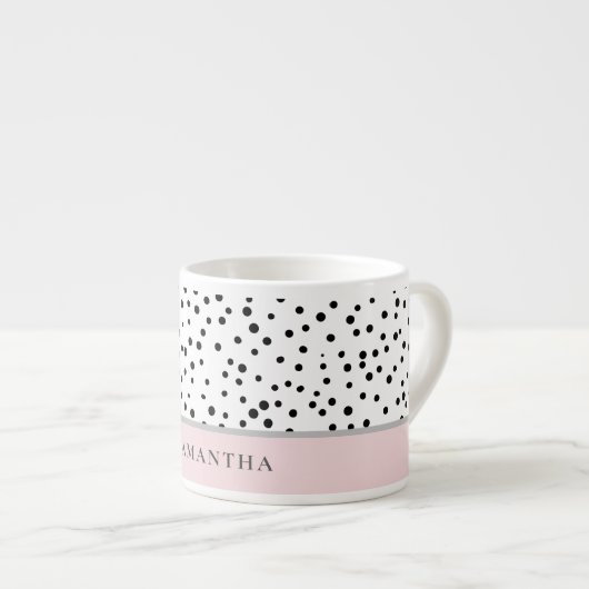 Modernes, pastelfarbenes Pink mit Personalisiertem Espressotasse (Vorderseite Rechts)