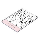 Modernes, pastelfarbenes Pink mit Personalisiertem Notizblock (Linke Seite)
