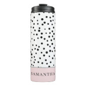 Modernes, pastelfarbenes Pink mit Personalisiertem Thermosbecher (Vorderseite)