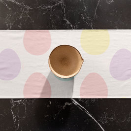 Modernes, pastelförmiges Ei-Muster | Frohe Ostern Kurzer Tischläufer