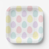 Modernes, pastelförmiges Ei-Muster | Frohe Ostern Pappteller (Vorderseite)