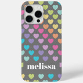 Modernes, pastelgraues Herz-Formmuster Case-Mate iPhone Hülle (Rückseite)