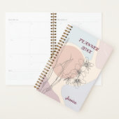 Modernes Pastell Abstrakt Form Blume Monogramm Planer (Anzeige)