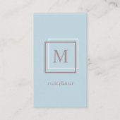 Modernes Pastell Blue Monogram Personalisiert Visitenkarte (Vorderseite)