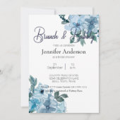 Modernes Pastell Blue Watercolor Brautparty Brunch (Vorderseite)