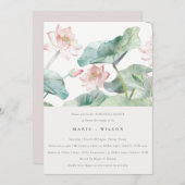 Modernes Pastell Blush Wasserlilie Probe Abendesse Einladung (Vorne/Hinten)