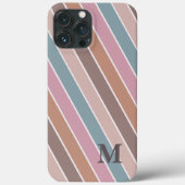 Modernes Pastell Boho Streifen Monogram Custom Case-Mate iPhone Hülle (Rückseite)