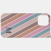 Modernes Pastell Boho Streifen Monogram Custom Case-Mate iPhone Hülle (Rückseite (Horizontal))