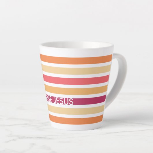 Modernes Pastell Christlich gestrichen PRAISE JESU Milchtasse (Rechte Ecke)