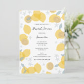Modernes Pastell Citrus Lemons Brautparty Einladung (Stehend Vorderseite)