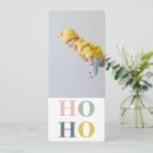 Modernes Pastell-farbenes HOHOHO mit Foto (Stehend Vorderseite)