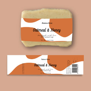 Modernes, pastell gebranntes Orange-Seifendesign Wasserflaschenetikett