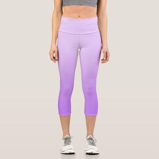 Modernes Pastell Lila Lavender Ombre Capri Leggings (Vorderseite)