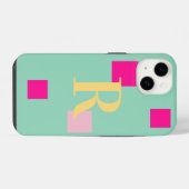 Modernes Pastell-Monogramm iPhone Hülle (Rückseite (Horizontal))