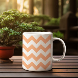Modernes Pastell Peach Orange Zickzack Kaffeetasse