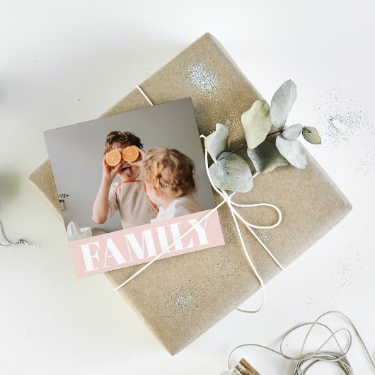 Modernes Pastell Pink-Foto Geschenkanhänger