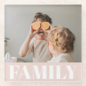 Modernes Pastell Pink-Foto Glasuntersetzer (Vorderseite)
