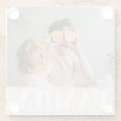 Modernes Pastell Pink-Foto Glasuntersetzer (Rückseite)