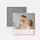 Modernes Pastell Pink-Foto Magnet (Vorderseite/Rückseite)