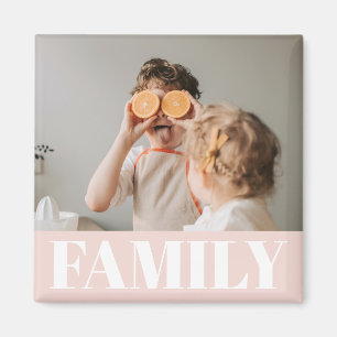 Modernes Pastell Pink-Foto Magnet
