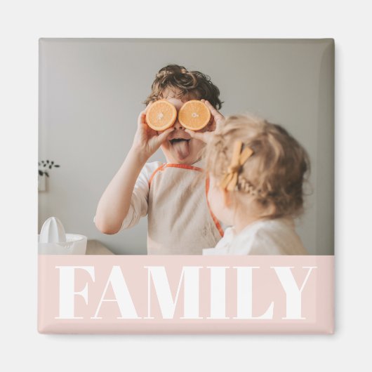 Modernes Pastell Pink-Foto Magnet (Vorne)