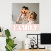 Modernes Pastell Pink-Foto Poster (Heimbüro)