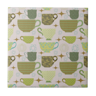 Modernes Pastell Teacup aus dem Mittelalter Fliese