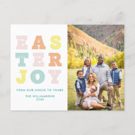 Modernes Pastell Typografisches Foto Ostern Feiertagspostkarte