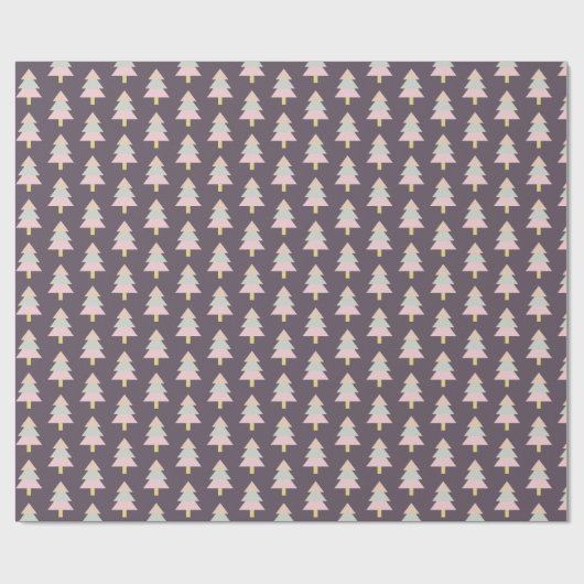 Modernes Pastellbaum Wintermuster Geschenkpapier (Flach)