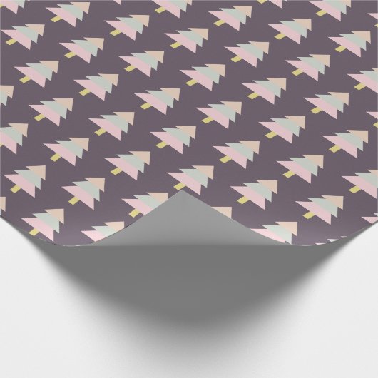 Modernes Pastellbaum Wintermuster Geschenkpapier (Ecke)